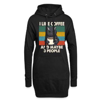 I like Coffee And Maybe 3 People I Hate People - Hoodie-Kleid - Schwarz - Vorne