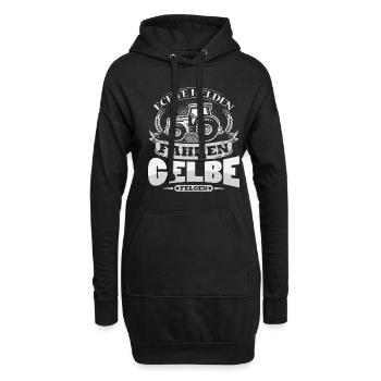 Echte helden fahren gelbe Felgen Trecker Bauernhof - Hoodie-Kleid - Schwarz - Vorne