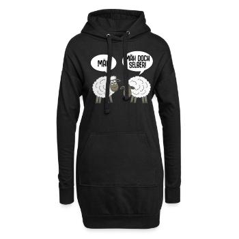 Schaf lustig Schafe - Hoodie-Kleid - Schwarz - Vorne