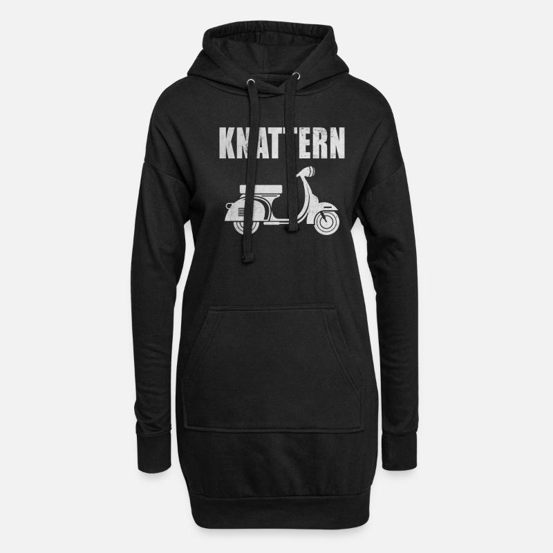 Roller Motorroller Scooter Knattern Rollerfahrer - Hoodie-Kleid - Schwarz