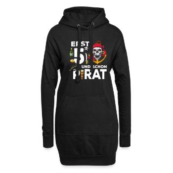 5 jähriger Pirat 5. Geburtstag Achtung Ich Bin 5 - Hoodie-Kleid - Schwarz - Vorne