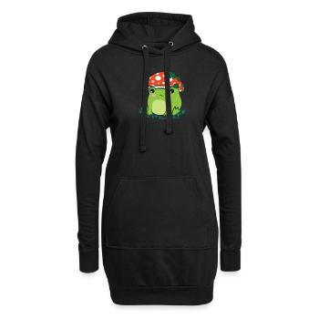 Cottagecore Aesthetic Grenouille Champignon Goblincore - Sweat-shirt à capuche long Femme - noir - Devant