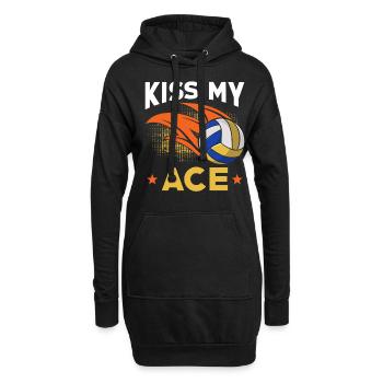Volley-ball Kiss my Ace - Sweat-shirt à capuche long Femme - noir - Devant