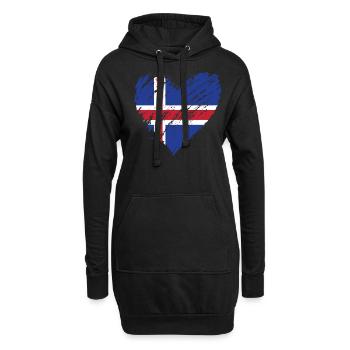 iceland - Hoodie-Kleid - Schwarz - Vorne