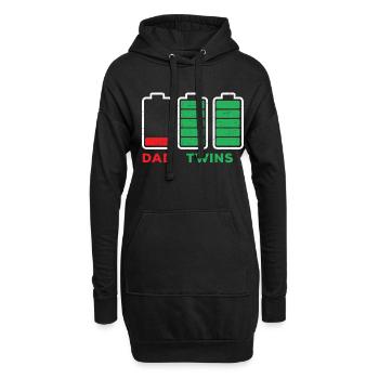 Père de jumeaux Batterie vide papa - Sweat-shirt à capuche long Femme - noir - Devant