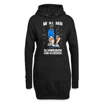Scheißen Schweißen Schweißer Toilette Schweißgerät - Hoodie-Kleid - Schwarz - Vorne