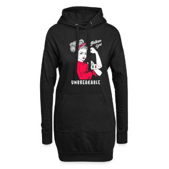 Fille italienne Incassable Femme italienne forte - Sweat-shirt à capuche long Femme - noir - Devant