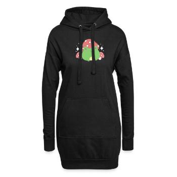 Cottagecore Aesthetic Kawaii Frog Mushroom Hat - Hoodie Dress - black - Front