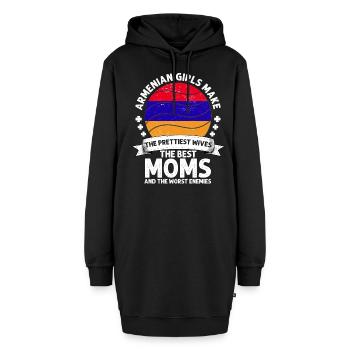 Arménien maman Maman Armenian American - Sweat-shirt à capuche long Femme - noir - Devant