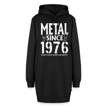 Metal Geschenk Geburstag Jahrgang 1976 - Hoodie-Kleid - Schwarz - Vorne