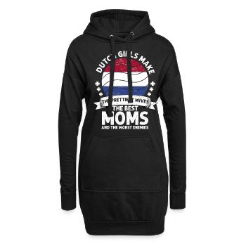Dutch Mom Netherlands Mama Dutch American - Sweat-shirt à capuche long Femme - noir - Devant