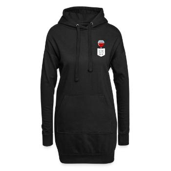 Zu Vino sag ich nie no Brusttasche Rotwein Wein - Hoodie-Kleid - Schwarz - Vorne