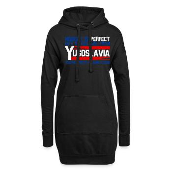 Yugoslavia proverbe blague Yougoslavie - Sweat-shirt à capuche long Femme - noir - Devant