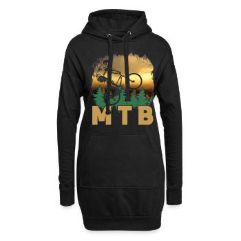 Vintage Retro Mountain Bike MTB Downhill Biking - Sweat-shirt à capuche long Femme - noir - Devant
