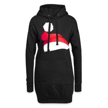 Rote weihnachtsmannmützen - Hoodie-Kleid - Schwarz - Vorne