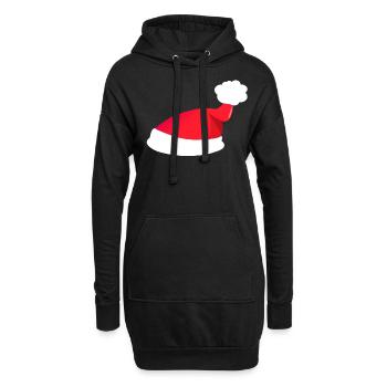 Nikolaus Mütze - Hoodie-Kleid - Schwarz - Vorne