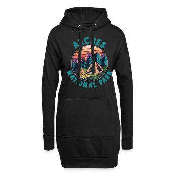 USA Amerika Nationalpark - Hoodie-Kleid - Schwarz - Vorne