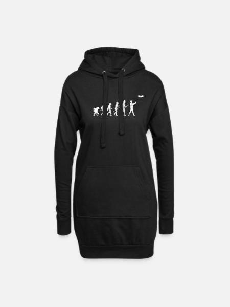Drohne Evolution - Hoodie-Kleid - Schwarz