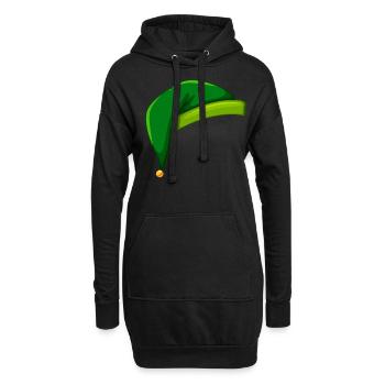 Elfe - Fée - Noël - Sweat-shirt à capuche long Femme - noir - Devant