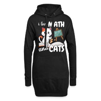 J’aime les maths Et les chats Mathématiques - Sweat-shirt à capuche long Femme - noir - Devant