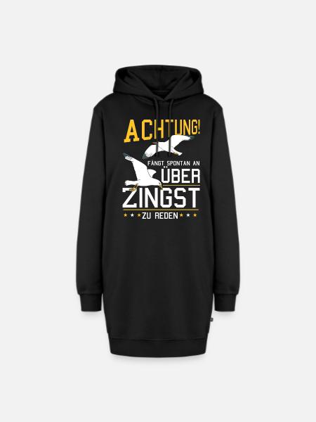 Redet über Zingst Ostsee Fischland Möwe - Hoodie-Kleid - Schwarz