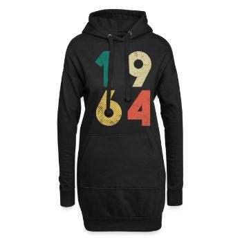 1964 Vintage Geburtstag Retro - Hoodie-Kleid - Schwarz - Vorne