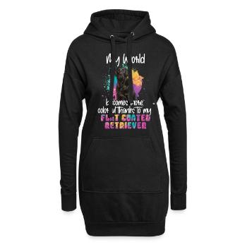 Thanks to my Flat coated retriever dog - Sweat-shirt à capuche long Femme - noir - Devant