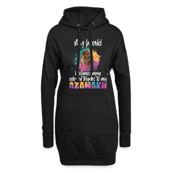 Colorful world thanks to my Azawakh dog - Sweat-shirt à capuche long Femme - noir - Devant