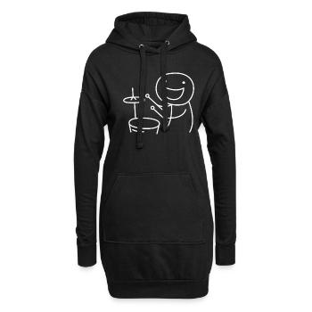 Schlagzeug Schlagzeuger Musiker Band Geschenk - Hoodie-Kleid - Schwarz - Vorne