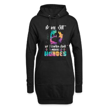 Bunte Welt dank meines Hundes Spruch - Hoodie-Kleid - Schwarz - Vorne