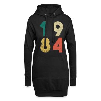 1984 Vintage Geburtstag Retro - Hoodie-Kleid - Schwarz - Vorne