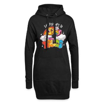 Sag vielleicht zu Drogen EDM Techno Rave Party - Hoodie-Kleid - Schwarz - Vorne