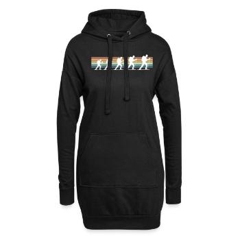 Vintage Retro Raquette - Sweat-shirt à capuche long Femme - noir - Devant