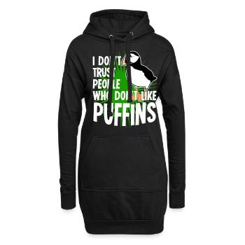 Puffin saying puffin - Hoodie Dress - black - Front