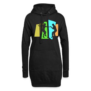 Boogie Woogie Swing Danse rétro - Sweat-shirt à capuche long Femme - noir - Devant