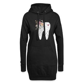 Zahnarzt - Hoodie-Kleid - Schwarz - Vorne