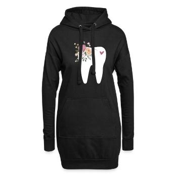 Zahnarzt Zahn Zahnärztin Dentist Zähne Geschenk - Hoodie-Kleid - Schwarz - Vorne