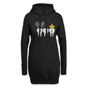 Zahnarzt - Hoodie-Kleid - Schwarz - Vorne