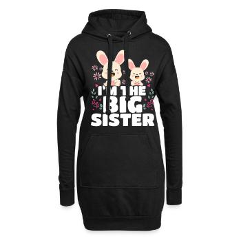 Ich Bin Die Große Schwester Big Sis - Hoodie-Kleid - Schwarz - Vorne