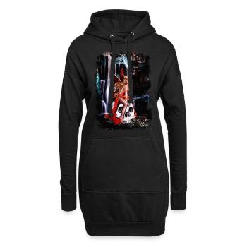 Mystérieuse blonde avec | de crâne Œuvre d’art Yolo - Sweat-shirt à capuche long Femme - noir - Devant
