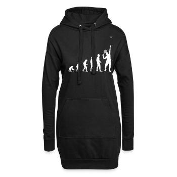 Tennis Evolution Tennisspieler Trainer Geschenk - Hoodie-Kleid - Schwarz - Vorne