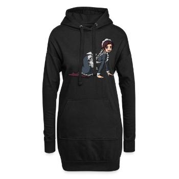 Femboy Maid Anime Boy Aesthetic Crossdressing - Hoodie-Kleid - Schwarz - Vorne