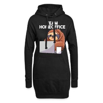 Team Home Office Sloth Home Office Ordinateur portable - Sweat-shirt à capuche long Femme - noir - Devant