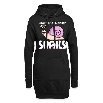 Schnecken Spruch Snails Schnecke - Hoodie-Kleid - Schwarz - Vorne