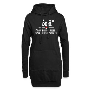 Franken Fei Fränkisch Lieblingswort Frankenland - Hoodie-Kleid - Schwarz - Vorne
