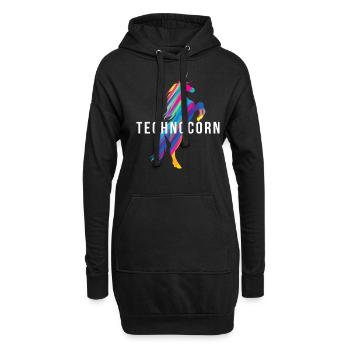 Technocorn Repeat Festival Musique EDM - Sweat-shirt à capuche long Femme - noir - Devant