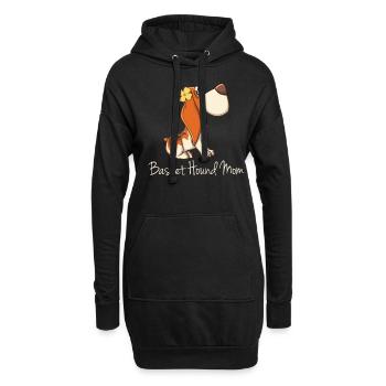 Basset Hound Maman Maîtresse Chien Propriétaire Cadeau - Sweat-shirt à capuche long Femme - noir - Devant