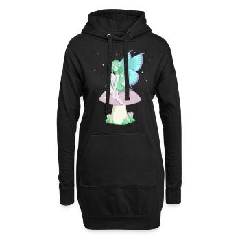 Fairycore Esthétique Anime Elf Fee Grunge Faecore - Sweat-shirt à capuche long Femme - noir - Devant