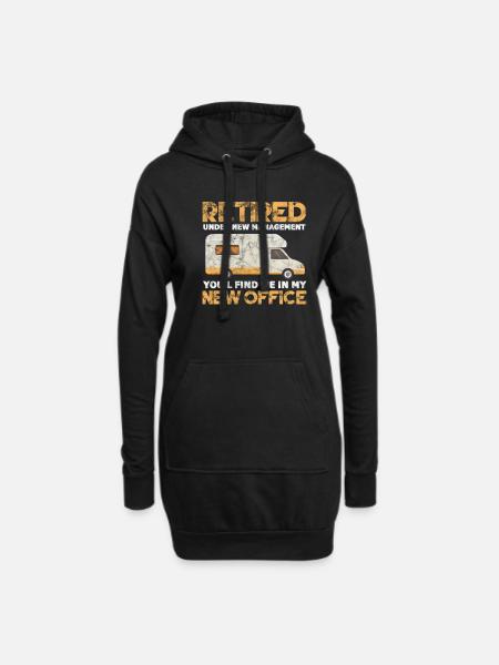 Camping Ruhestand - Hoodie-Kleid - Schwarz