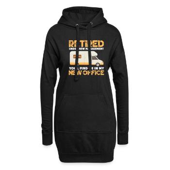 Camping Retraite Camping-car Retraité Grand-mère Grand-père Cadeau - Sweat-shirt à capuche long Femme - noir - Devant